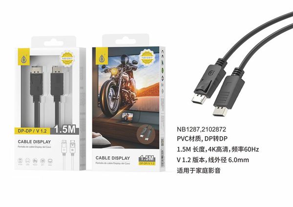 NB1287 NE Cable DisplayPort ,4K 60Hz,1.5M,Negro