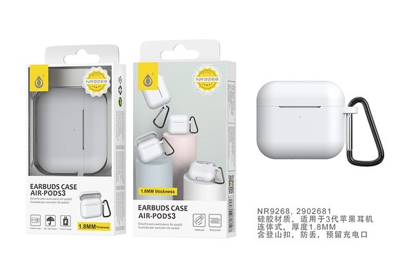 NR9268 BL Funda de Silicona para Airpods 3, 1.8MM de Grosor,Blanco