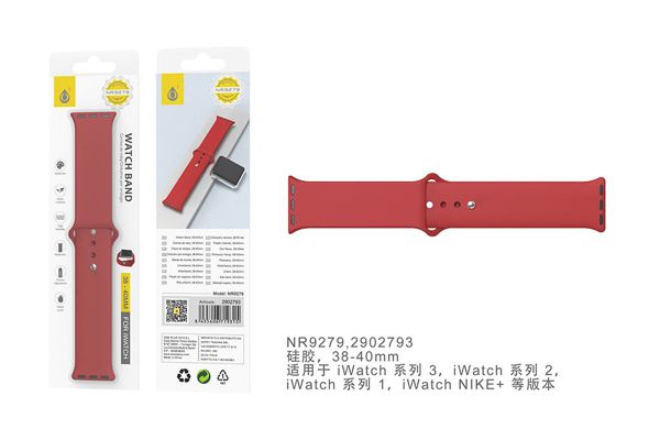 NE9279 RJ Correa de Reloj de Silicona Para I watch 38/40/41MM Rojo