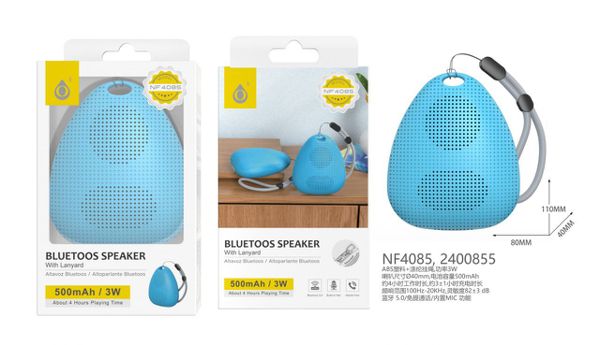NF4085 AZ Altavoz Blutooth 5.0 con Mano libre ,Bateria 500mAh/3W, Azul