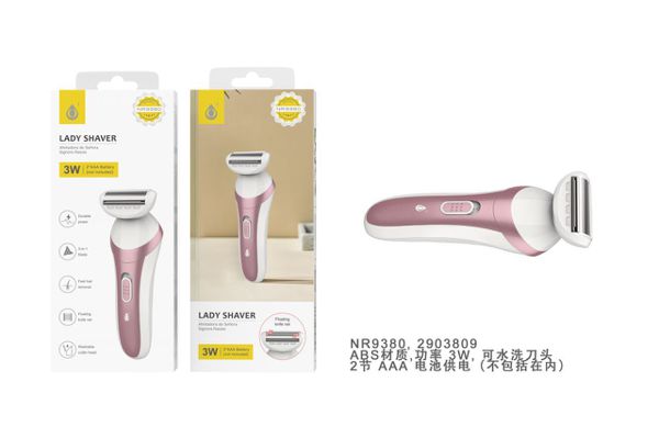 NR9380 RS Afeitadora femenina, Cabezal lavable, Bateria 2*AAA NO Incluida, Rosa