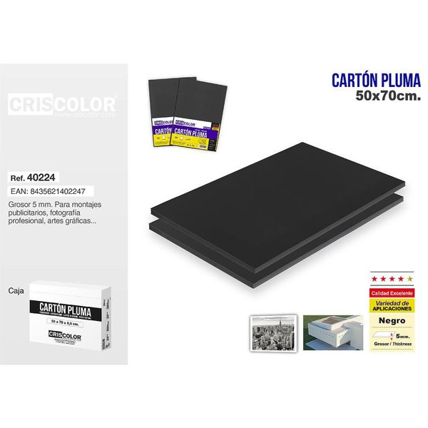[40224] carton pluma 50x70cm negro