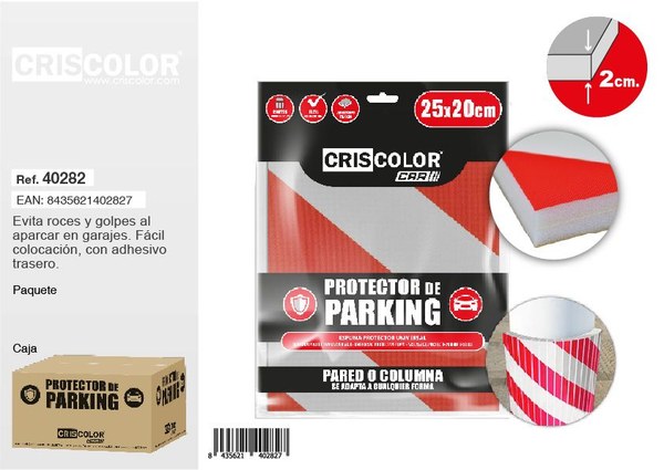 [40282] protector parking 25x20cm blanco/rojo