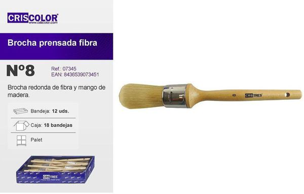 [40344] brocha prensada fibra nº8