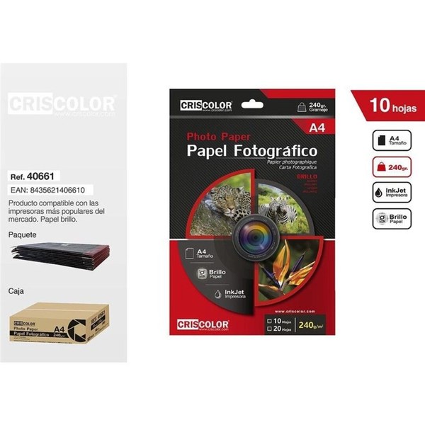Papel fotografico a4 240g 10h