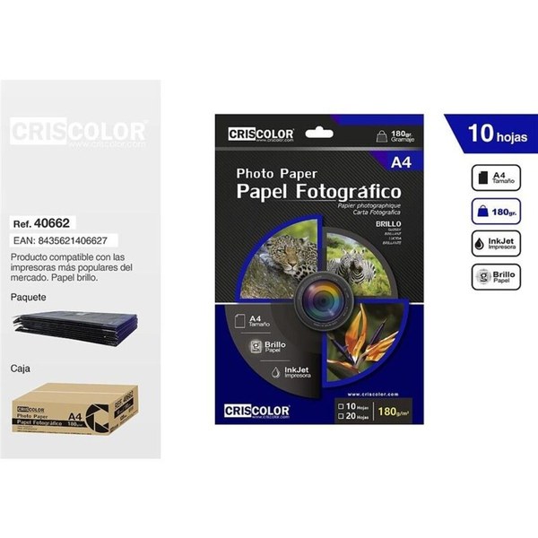 Papel fotografico a4 180g 10h