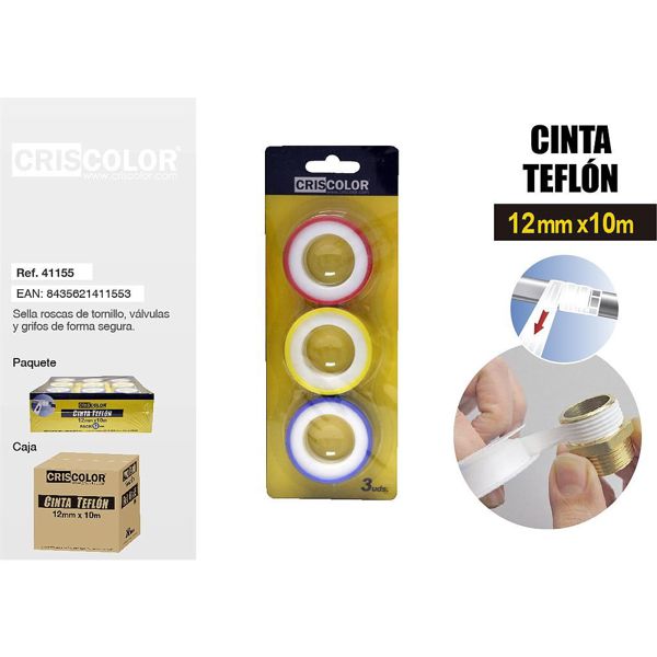 [41155] rollo teflon 12mmx10m 3uds.