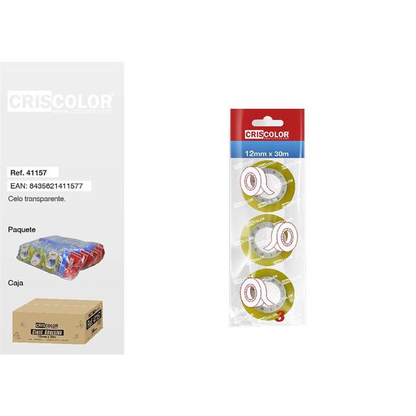 [41157] celo transparente amar. 12mmx35m 3uds.