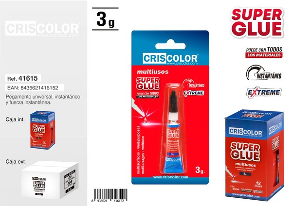 Super glue multiusos 1x3g