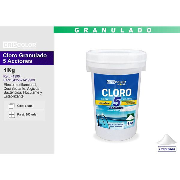 [41990] cloro granulado 5 acciones 1kg
