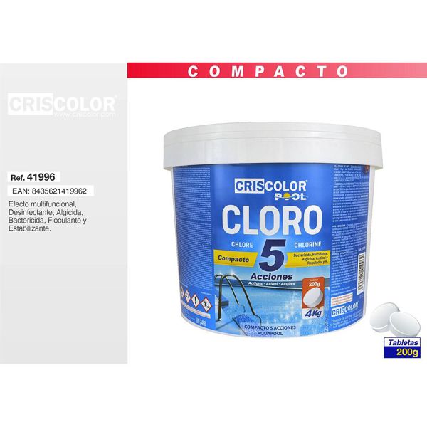 [41996] cloro compacto 5 acciones 4kg