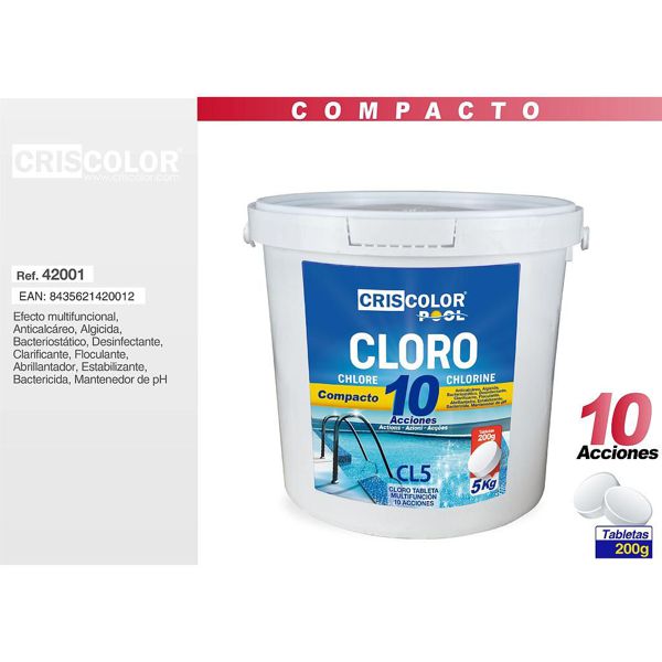 [42001] cloro compacto 10 acciones 5kg