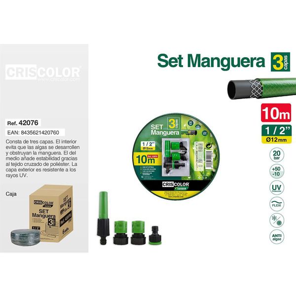 [42076] set manguera 10m 1/2"