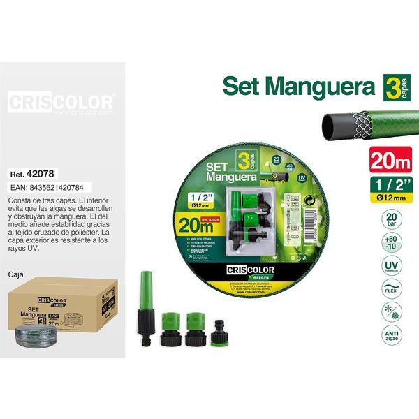 [42078] set manguera 20m 1/2"