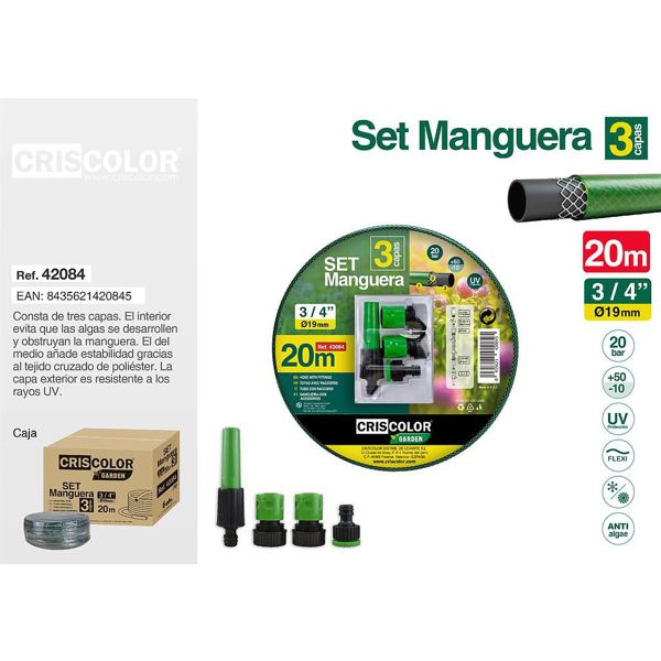 [42084] set manguera 20m 3/4"