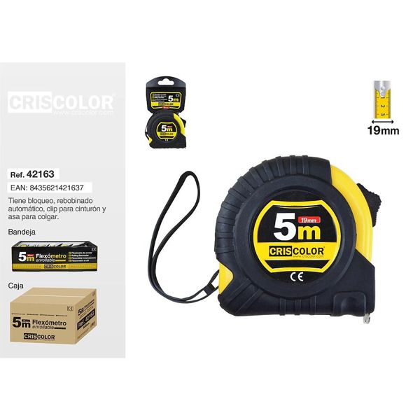 Flexometro enrollable 5mx19mm