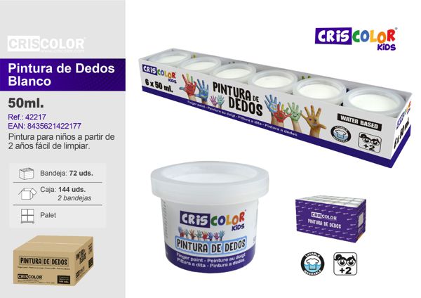 [42217] pintura de dedos 50ml blanco