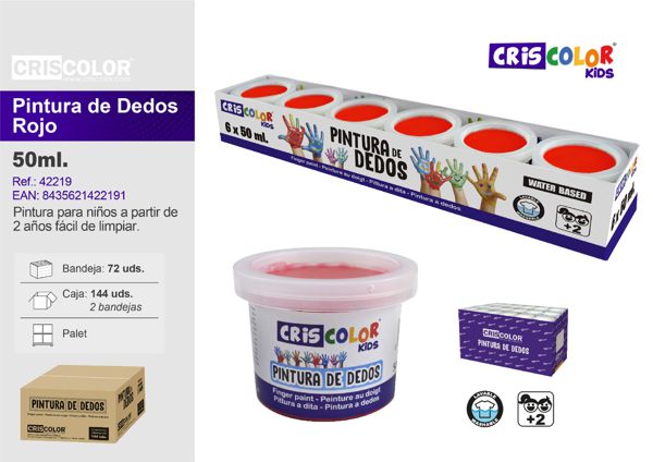 [42219] pintura de dedos 50ml rojo