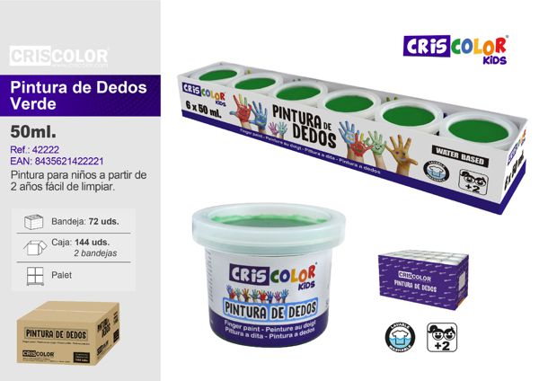[42222] pintura de dedos 50ml verde