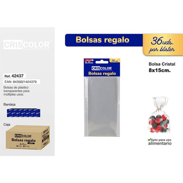[42437] bolsa cristal 8x15cm 36u ds.