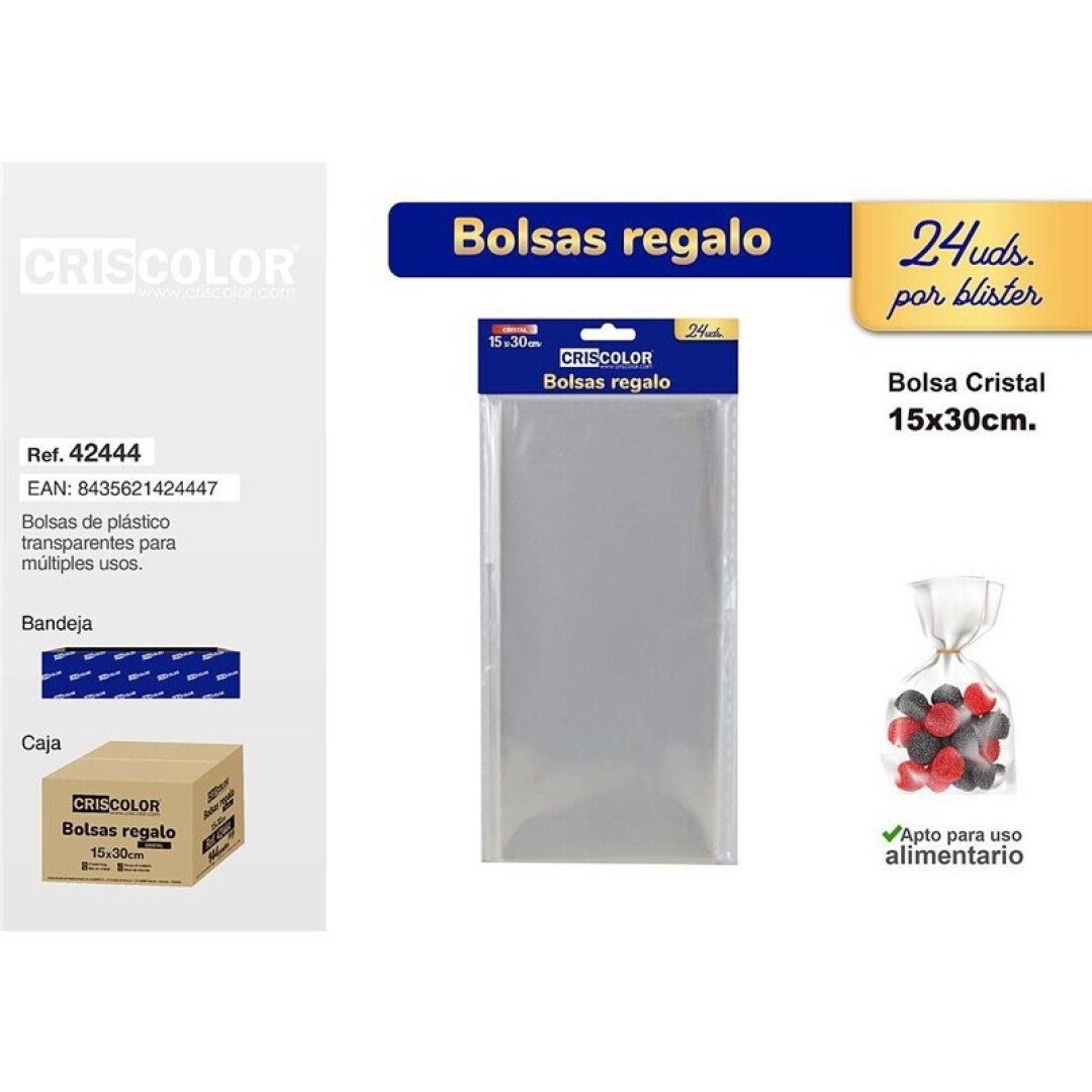 [42444] bolsa cristal 15x30cm24uds.