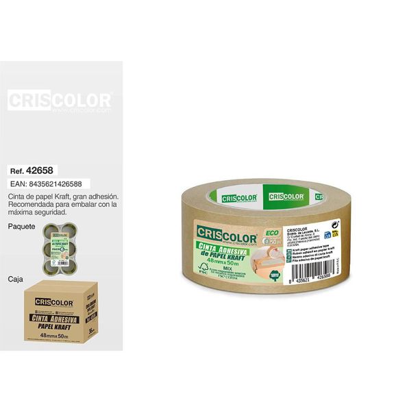 [42658] cinta adhesiva de papel kraft 48mmx50m