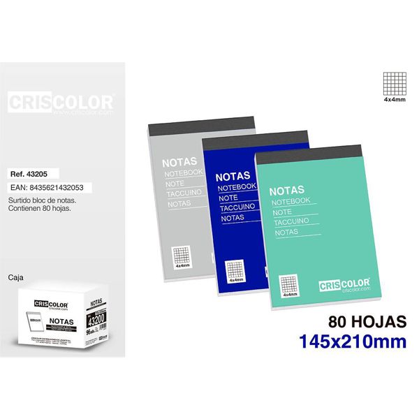 [43205] surtido notebook cuadricula 80h 145x210mm