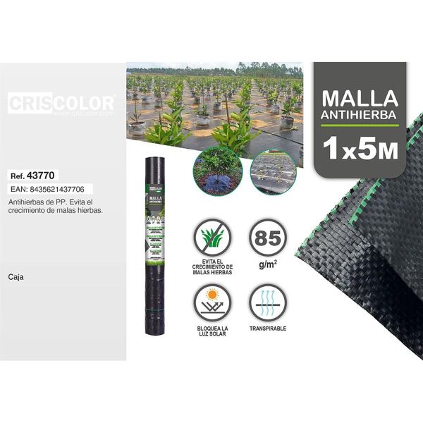[43770] malla anti hierbas 1x5m negra