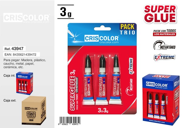 Super glue 3gx3