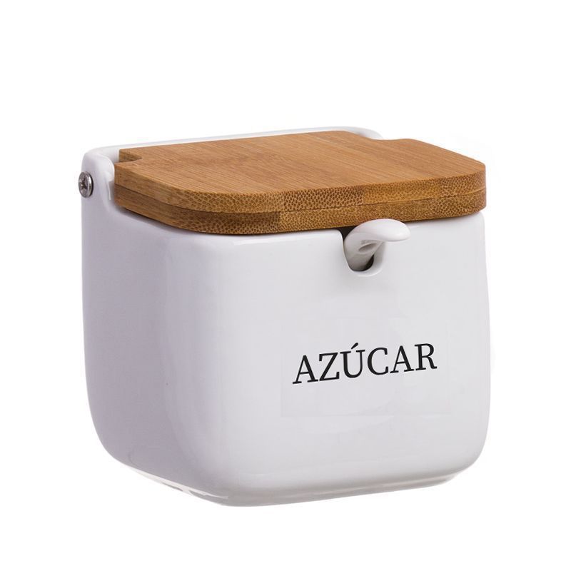 Azucarero tapa bambu con cuchara azucar (6/12 - 24)