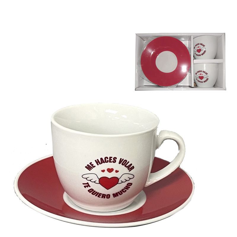 Juego cafe 2x100ml corazon amor (4/8 - 12)