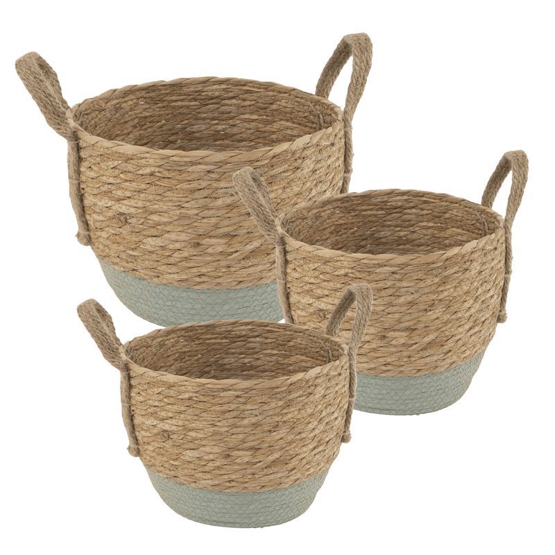 Juego de 3 cestos bicolor verde agua (2 - 4)