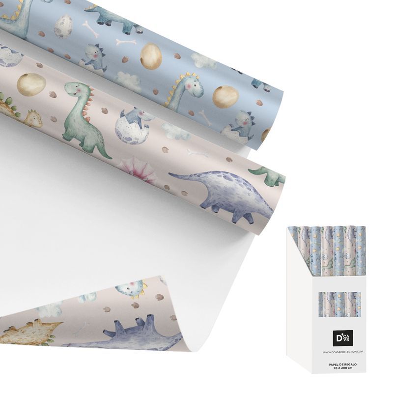 Papel regalo 200x70cm dinos bebe 2m (72 - 144)