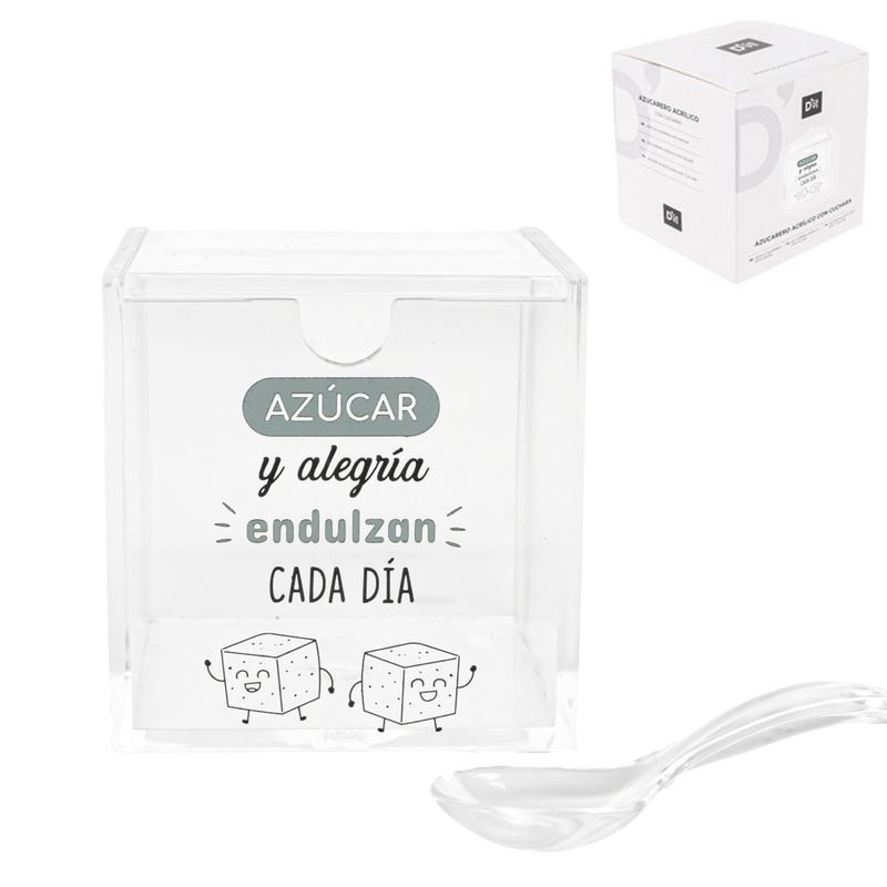 Azucarero acrilico con cuchara alegria (6/12 - 24)