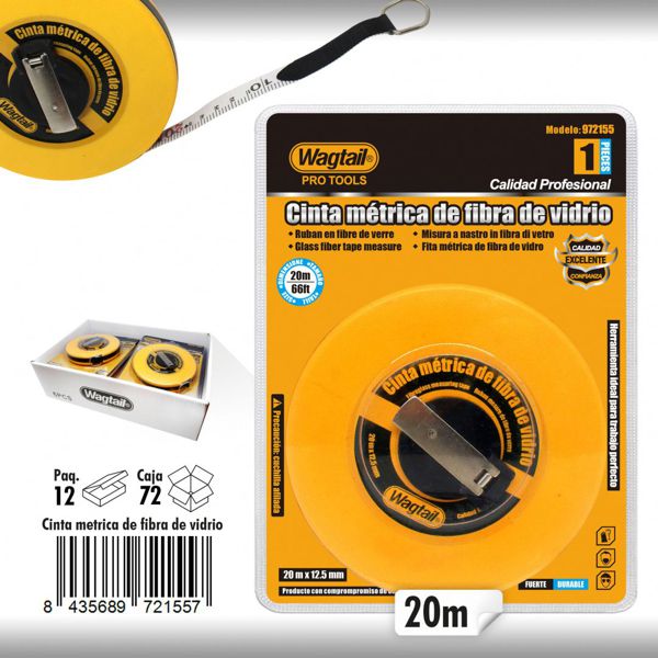 Cinta metrica de fibra vidrio 20m