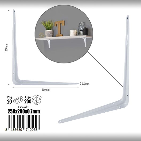Escuadra 250x200x0.7mm