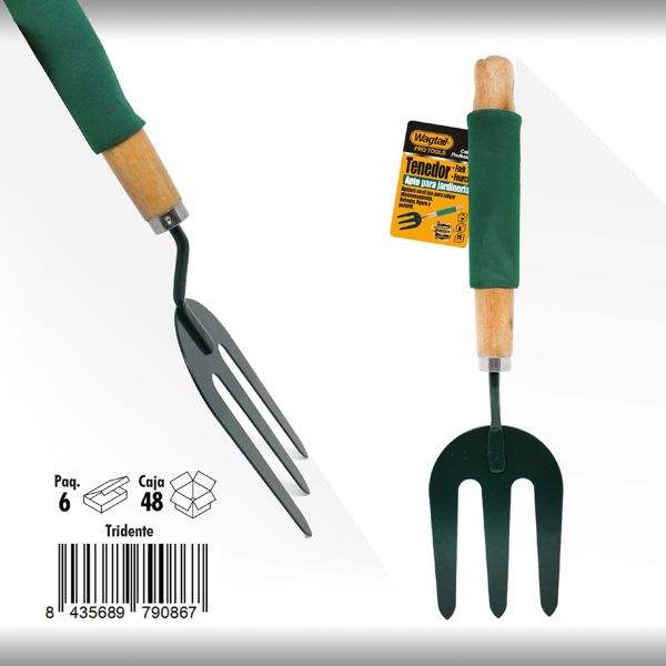 Tridente con mango de madera 6