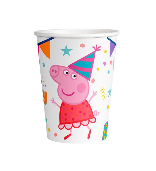 8 vasos 250ml peppa pig