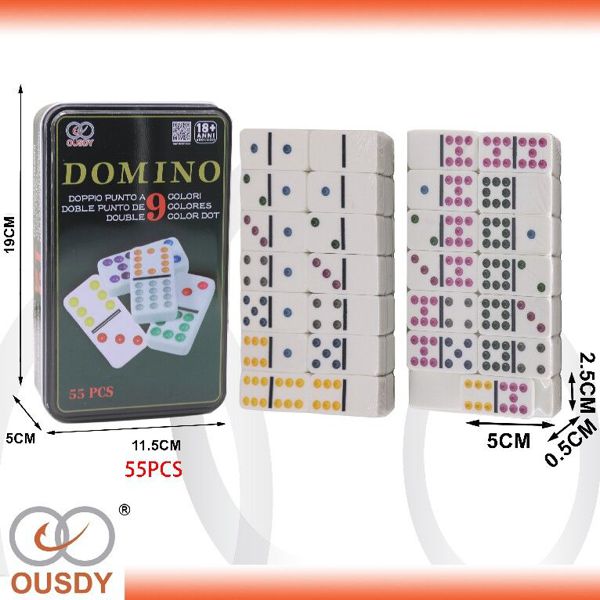Domino 55pcs doble-9 caja metálico