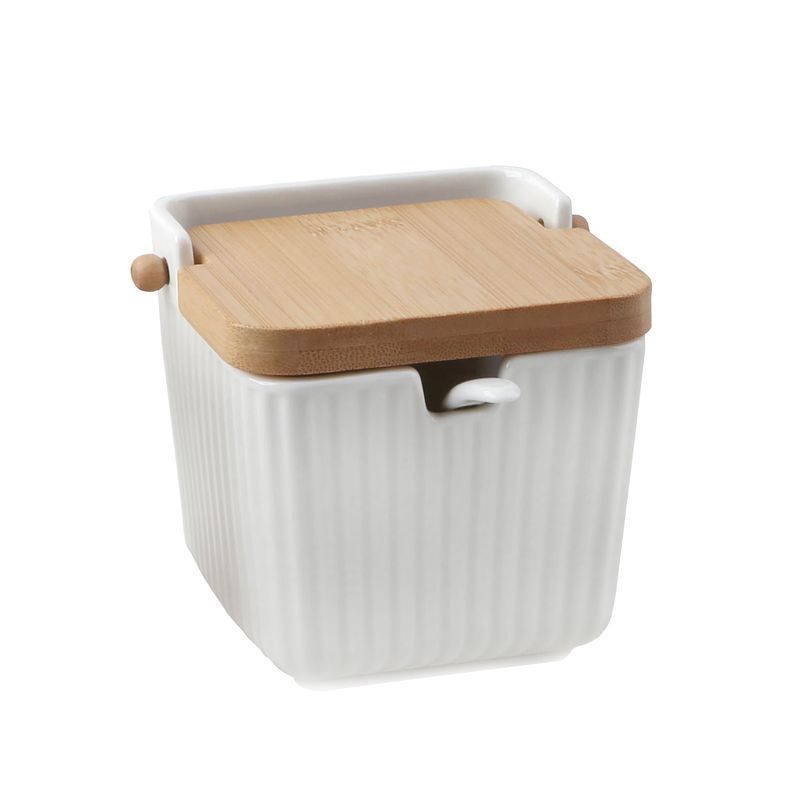 Azucarero con cuchara porcelana grabada (4/8 - 12)