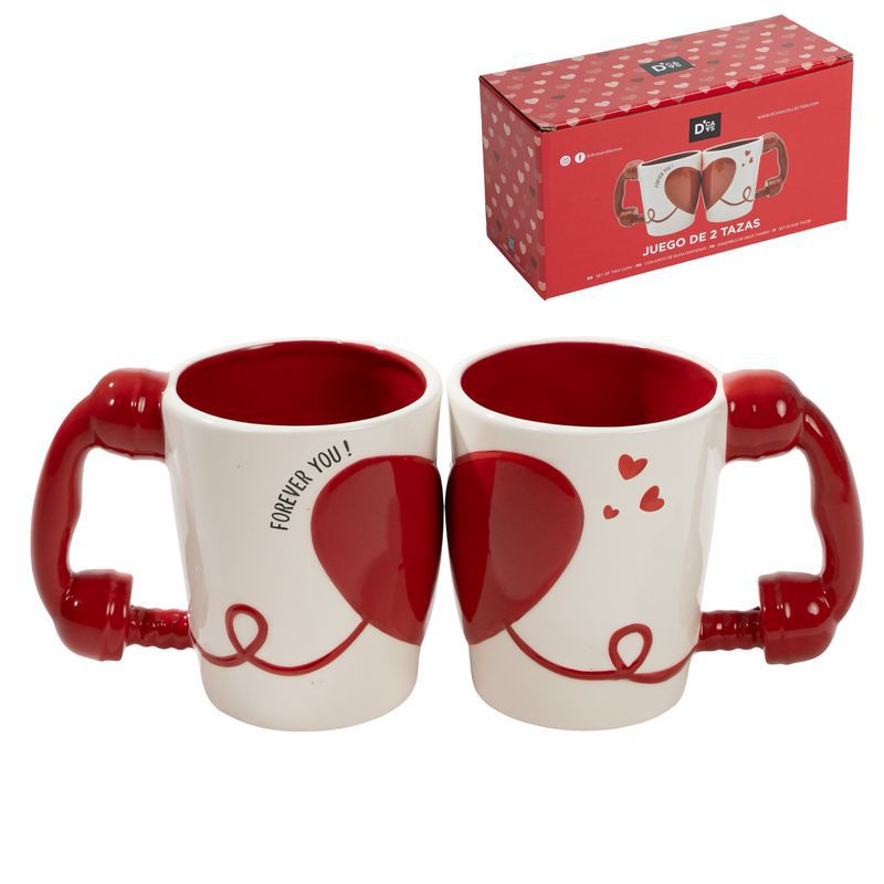 Juego de 2 mugs 490ml asa telefono amor (2/4 - 6)
