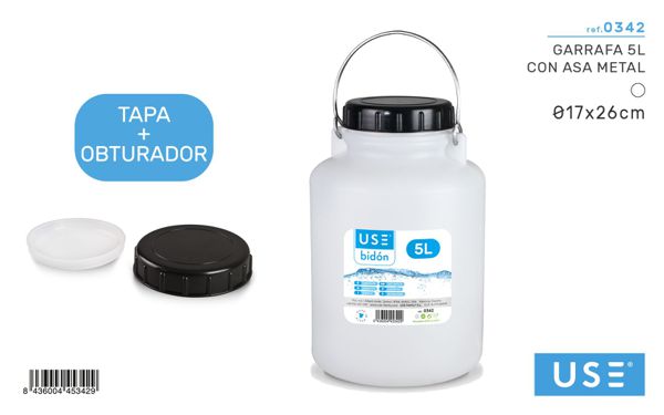Garrafa 5l asa metal