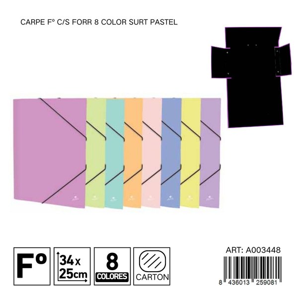 Carpe fº c/s forr 8 color surt pastel