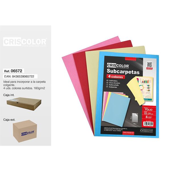 [06572] subcarpeta folio surtido 4 colores