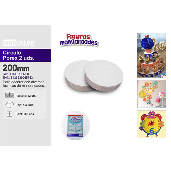 [circulo200] circulo porex 200mm 2uds.