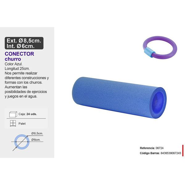 [06724] conector churro azul 25cm