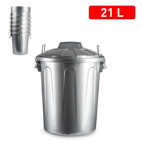Cubo basura 21lt plata