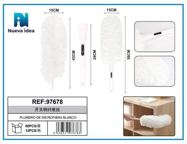 Plumero de microfibra blanco