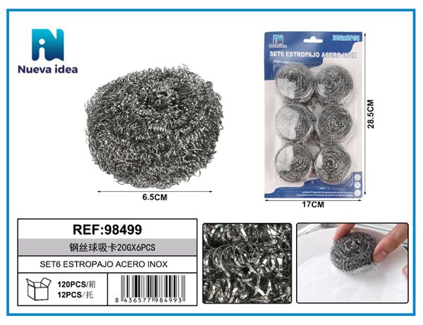 Set 6 estropajo acero inox 11420g 6pcs _ . . _ _ _ _ _ _ _