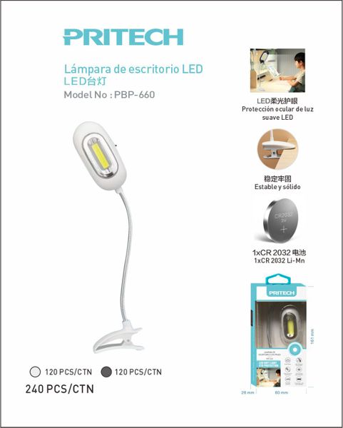 Lampara de escritorio con pinza